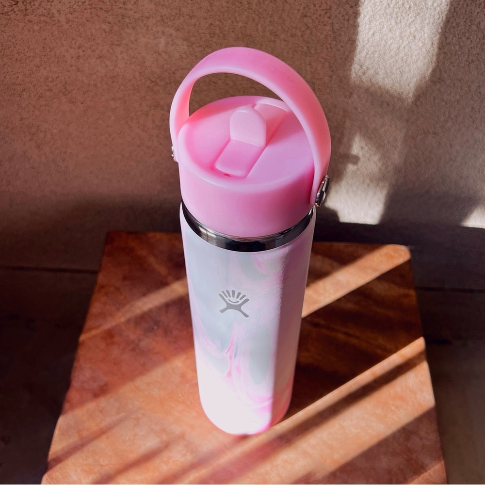 24 oz Wide Mouth With Flex Straw Jellypink Hydro Flask Water Bottle